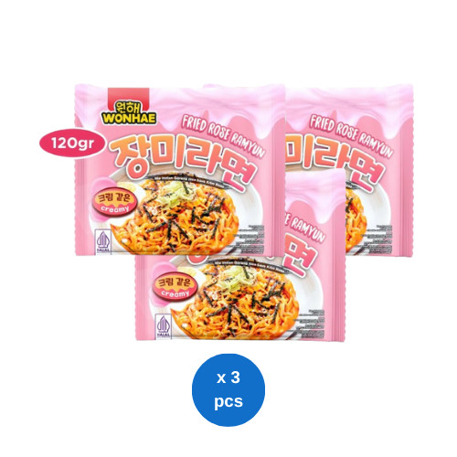 

Wonhae Fried Rose Ramyun 120gr x 3 pcs