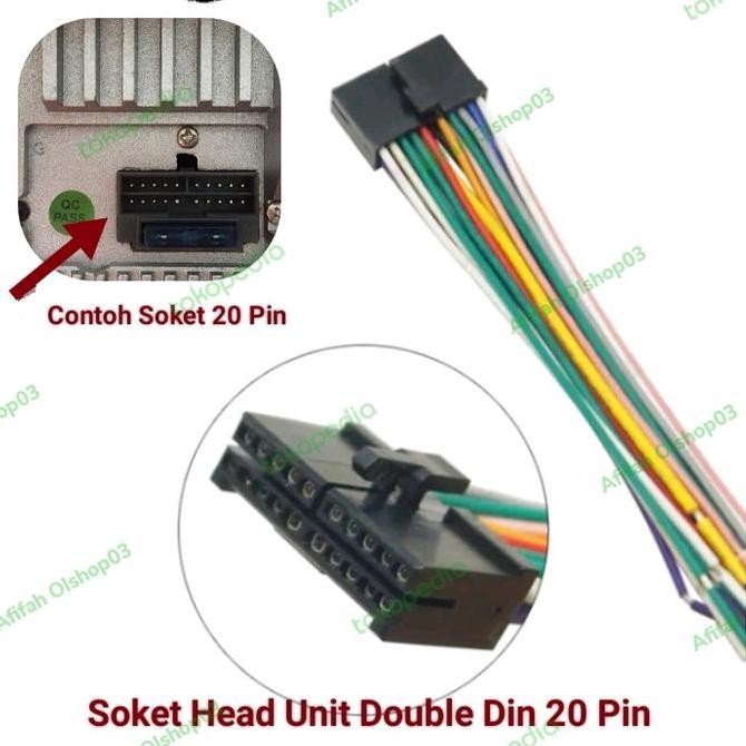 siap kirim kabel soket double din 20 pin toyota avanza veloz & mobil sejenis - head unit audio mobil