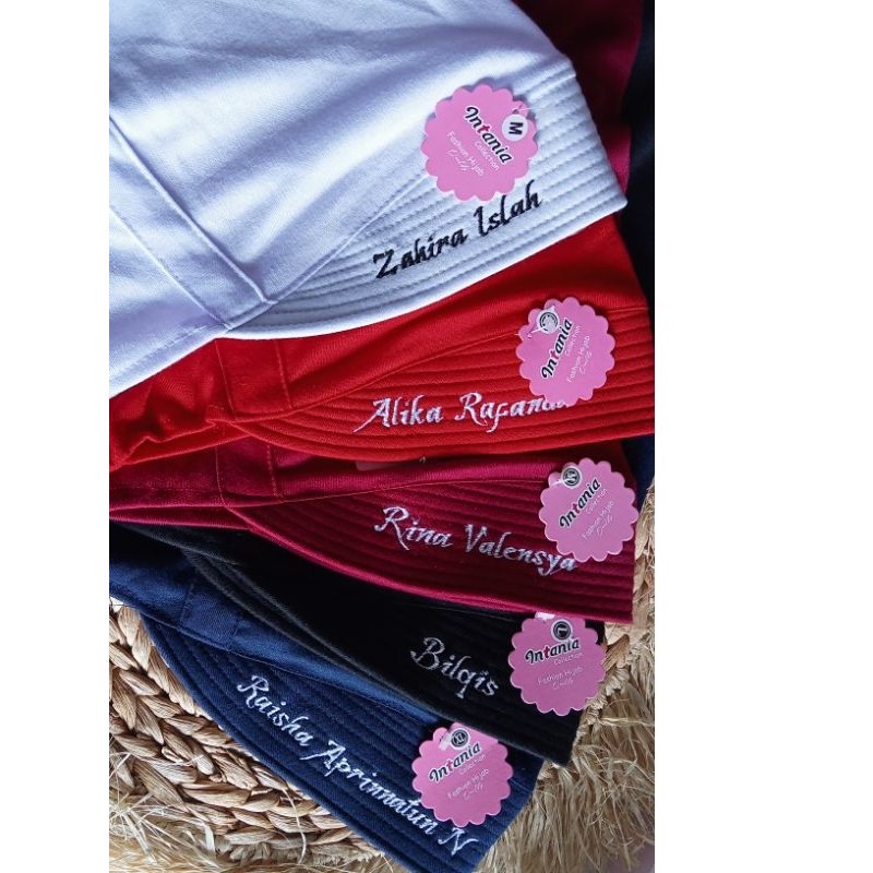 kerudung anak sekolah request bordir nama ori intania | jilbab anak sekolah SD paud bisa request nam