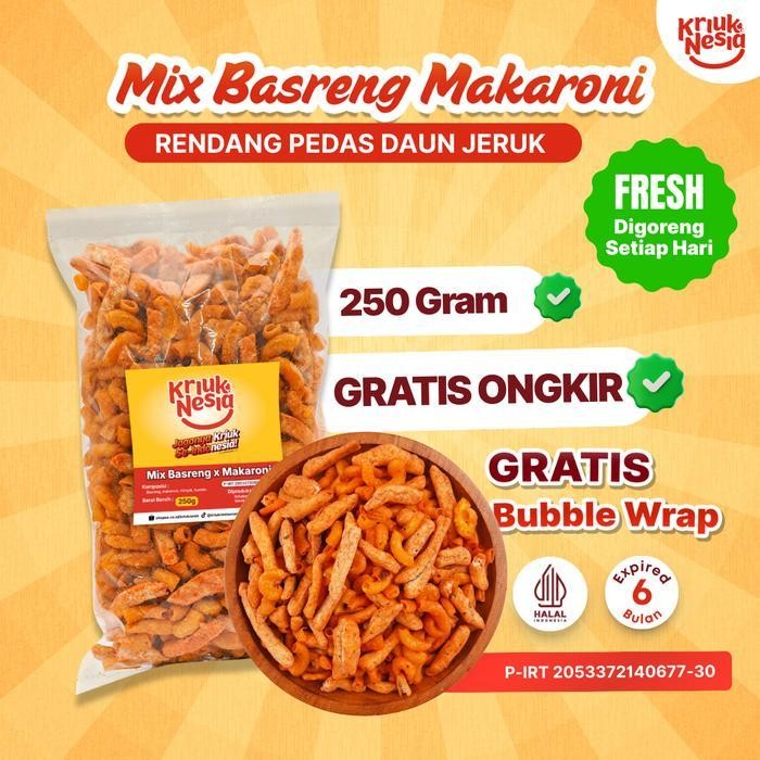 

FF KRIUKNESIA CEMILAN MIX MAKSRENG - ISI 250gr ( MAKARONI & BASRENG )
