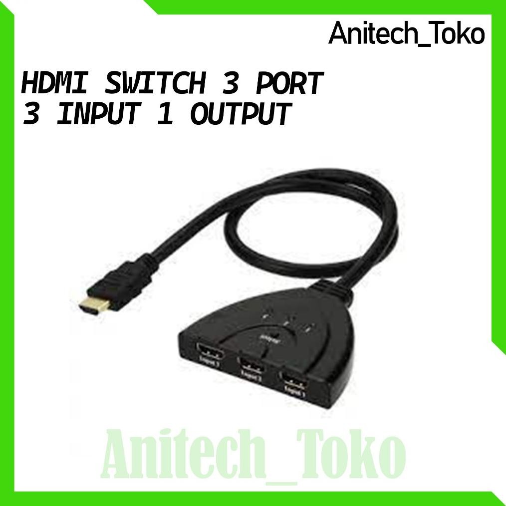 DS158 }} [Anitech_toko] HDMI Switch cdf3 Port 3 in 3 out HDMI Swticher Kable 3 Input 1 Output/HDMI S