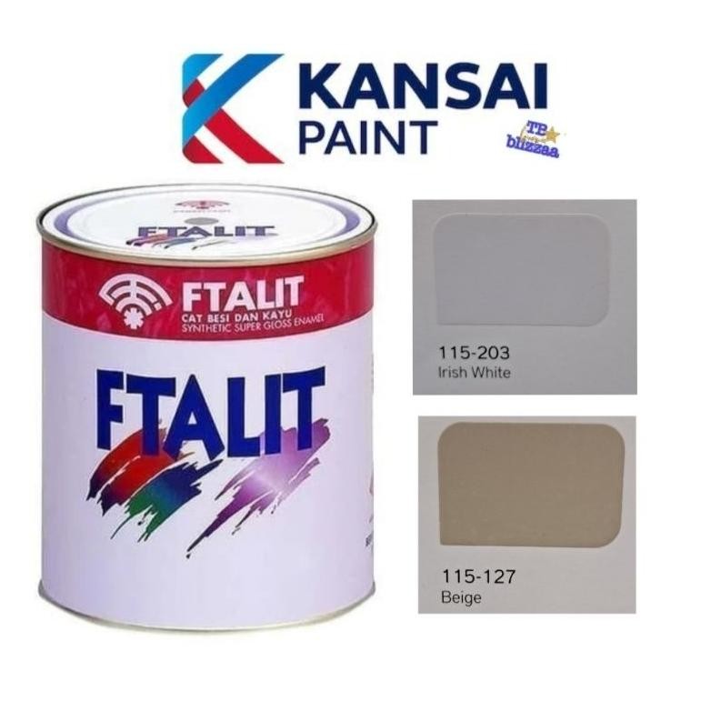 DS100 }} Ftalit Beige 127 Ftalit Irish White 203 Cat Kayu Besi Krem Putih 1kg