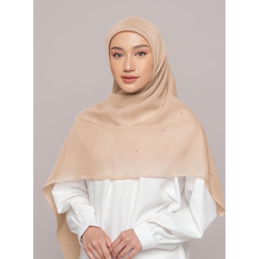 napocut Hijab - Plain Paris Premium Kristal 57 New Series ( Jilbab Segi Empat Tabur 57 Kristal ) MS