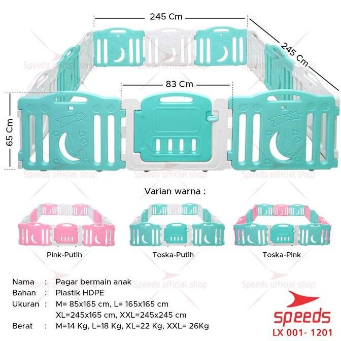 Speeds Pagar Anak Pagar Bayi Set Babyfance Playpen Prosotan Kuda Kudaan Mainan Anak Pagar 001-1201