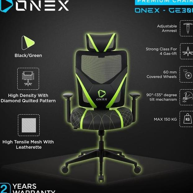 Onex Ge300 Quality Mesh Gaming Chair Kursi Green