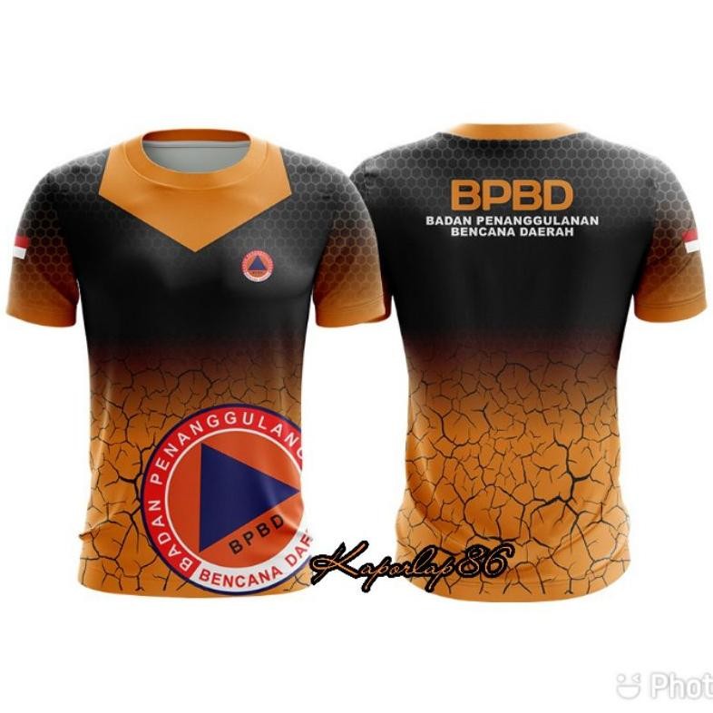 ''Terlaris" Baju Kaos Jersey Bpbd Lengan Pendek Orange Terbaru
