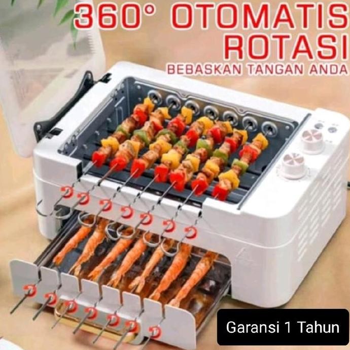 ALAT PEMANGGANG SATE OTOMATIS PUTAR OVEN GRILL KEBAB BBQ HOTPOT SKEWER ORIGINAL DAN TERPERCAYA