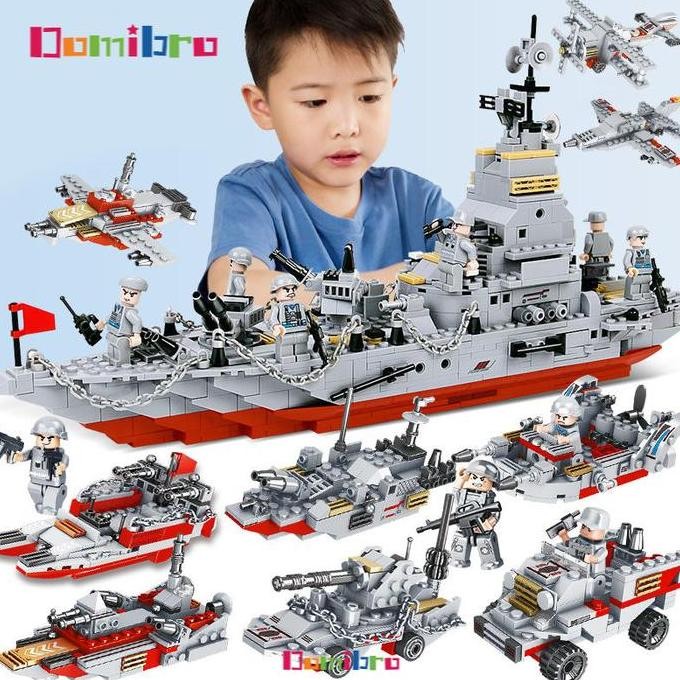 Mainan Brick 1000Pcs Kapal Induk Mainan Anak Laki Laki