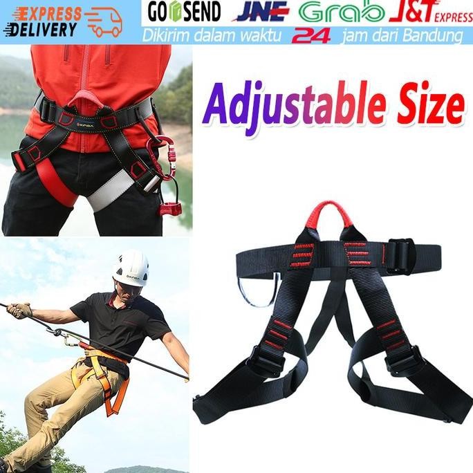 Sit Harnes Climbing Camna Safety Belt Body Panjat Tebing Harness Sabuk Pengaman Tower - Black Co