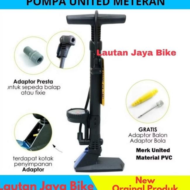 Pompa Sepeda United Pm8801 Indikator Meteran Tekanan Ban Sepeda