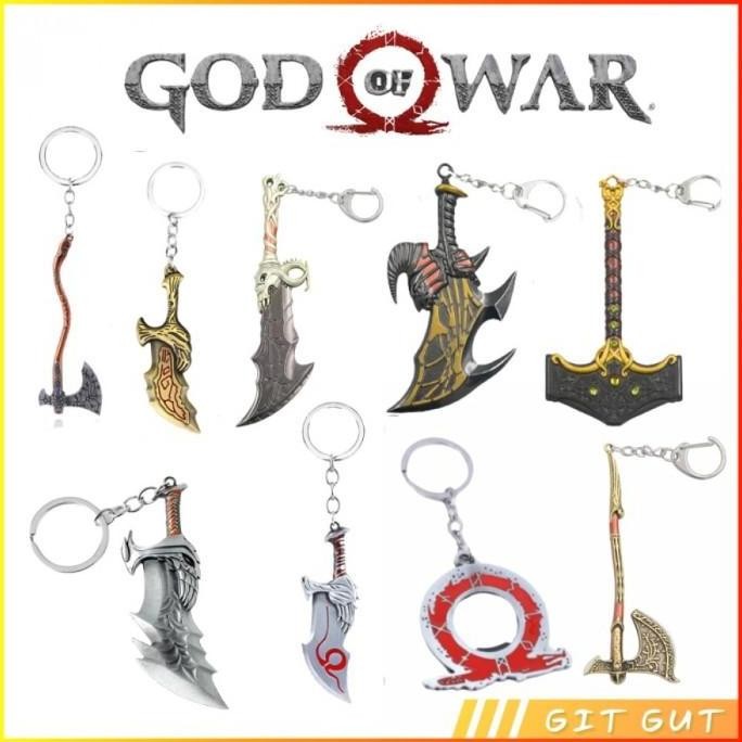 Stok Terbatas Keychain God of War Kratos Axe Blade Gantungan Kunci Game Premium