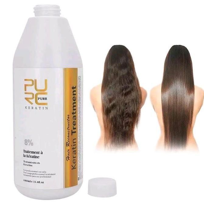 Diskon Pelurus Rambut Keratin Pure Purc 0% 5% 8% 12% Treatment Smooting Brazilian 1000Ml / 500Ml Nut