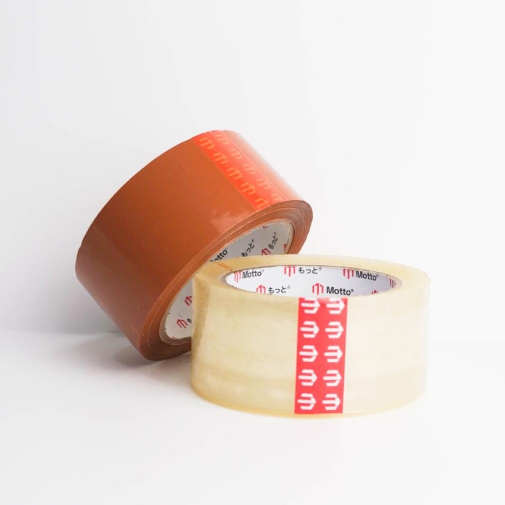 

Lakban Cokelat 48Mm X 90 Yard - 1 Slop Isi 6 Pcs/Roll - Lakban Opp - Motto Tape