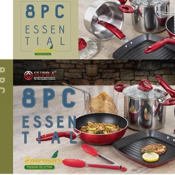Supra Rosemary 8 Pcs Cooare Essential. Panci Set Supra 8Pcs Teflon