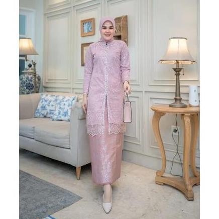 Setelan Kebaya Tunik Novi (FREE HIJAB) Kebaya Kondangan Kebaya Terbaru Kebaya Wisuda Kebaya Wanita H