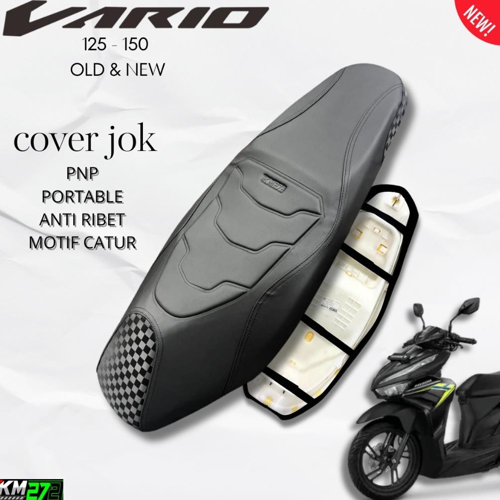 KM272 Sarung Jok Motor Vario 125 & 160 LED Anti Ribet / Cover Jok Vario 125 OLD Pemasangan Mudah