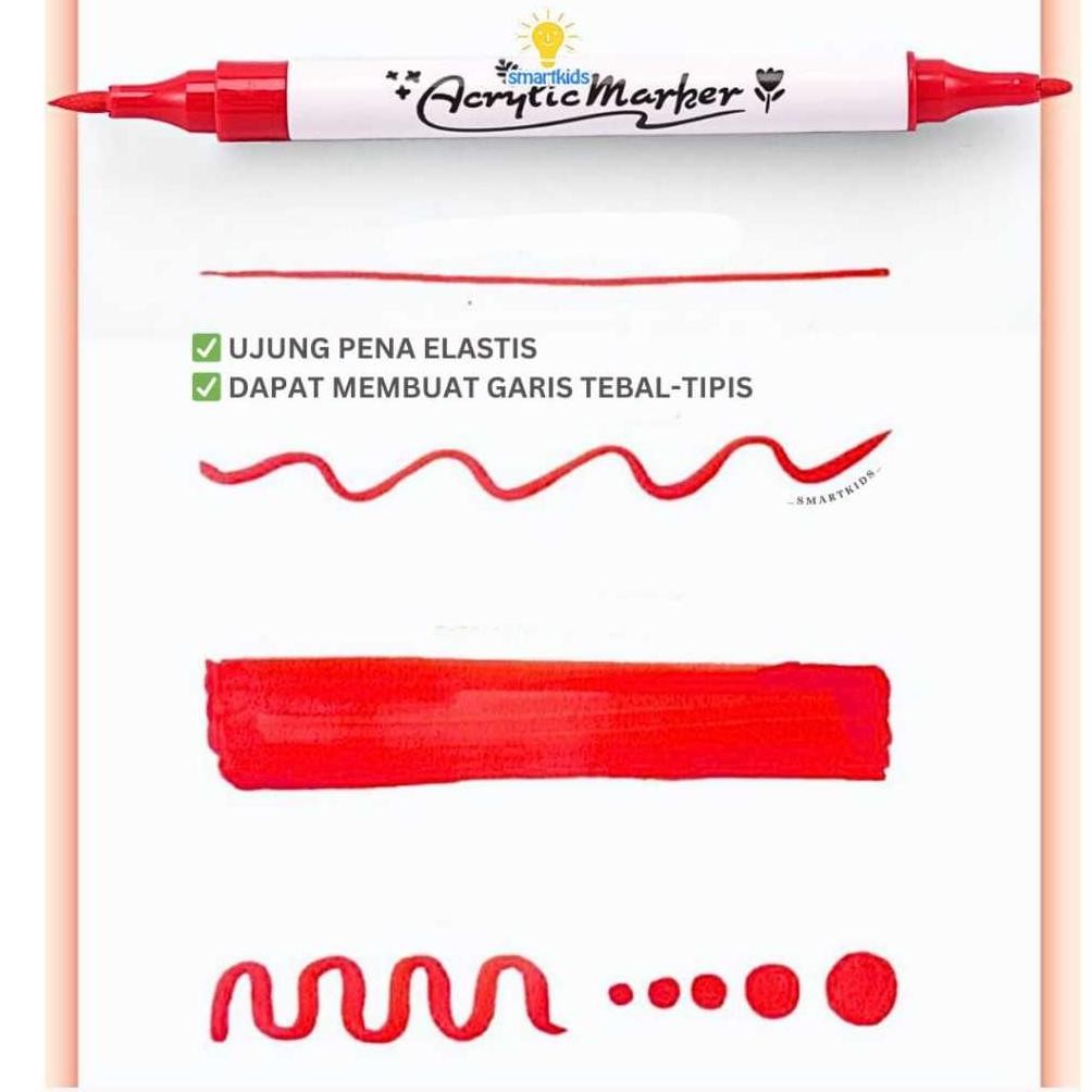 

Dual Side Spidol Akrilik Market Warna Cepat Kering Tahan Air Dua Sisi Pen Acrylic Double Paint Stationery Menggambar Kreativitas Seni Edukasi Anak