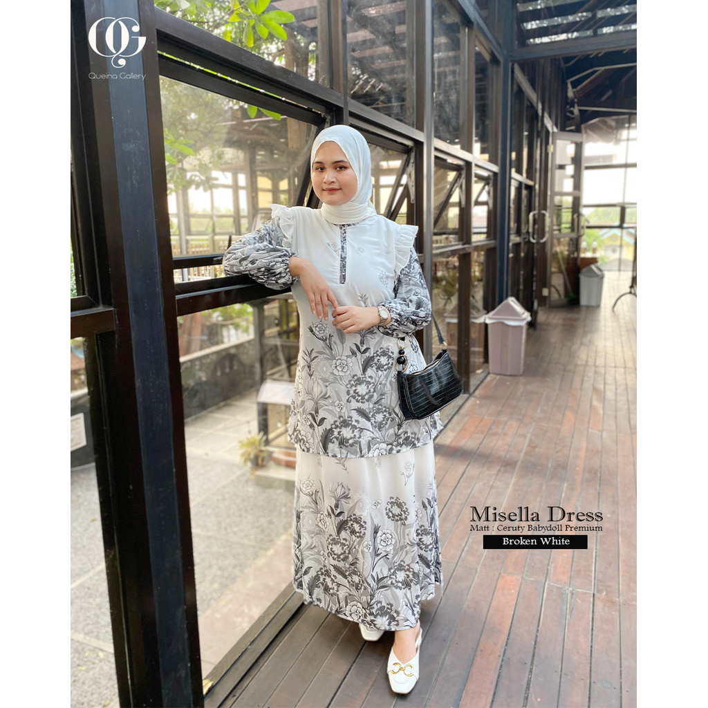 Gamis Wanita Kombinasi Ceruty Babydoll Premium Gamis Terbaru Murah Misella Dress
