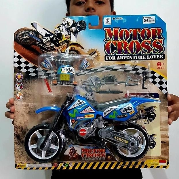 Mainan Moto Cross Rakit Besar Miniatur Motor Trail Anak Laki Cowok Laki