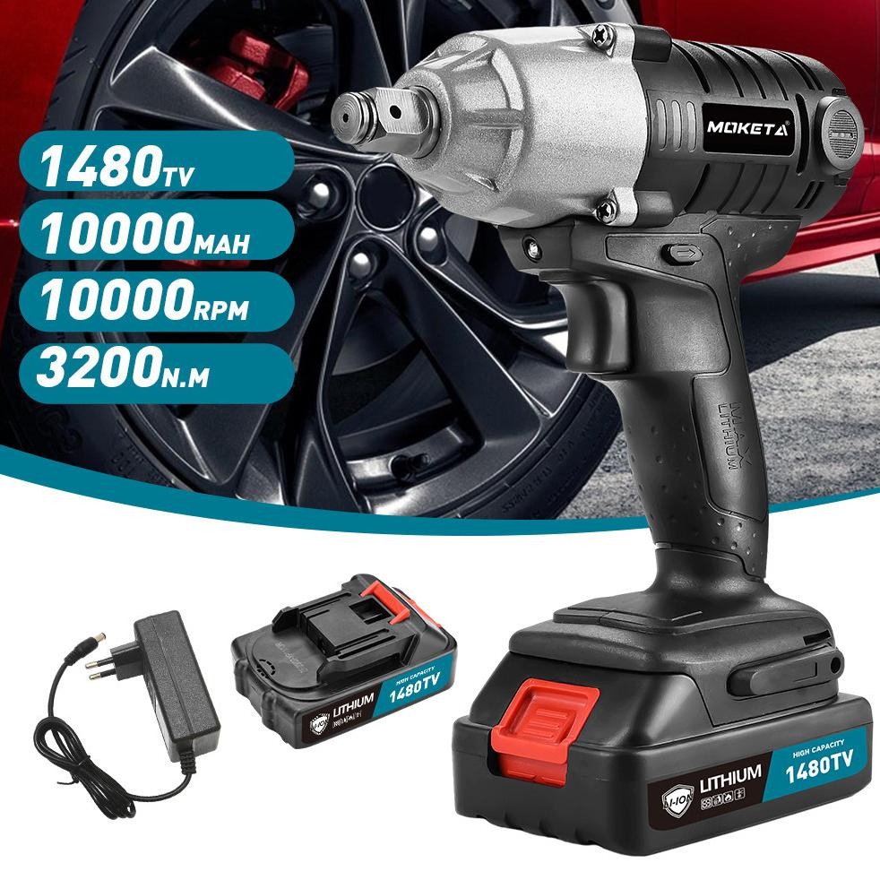 Impact Wrench Cordless Kunci Impact Baterai 3200 N.m Mesin Bor Impact Baterai Bor Baterai Drill Impa