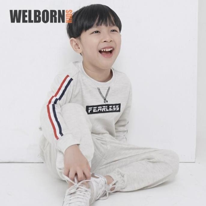 Welborn Kids Sweater Fearless Grey Anak Laki