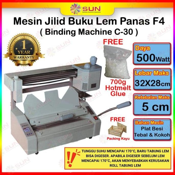 

Premium Mesin Jilid Buku - Alat Binding Lem Panas Pembuat Cetak Hardcover A4