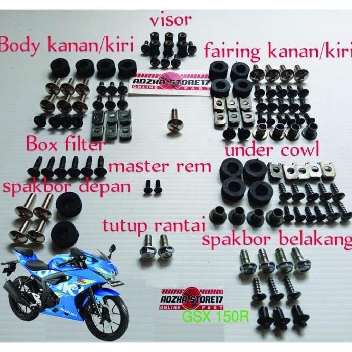 Baut Body Full Set Suzuki Gsx 150R/Baut Full Body Full Suzuki Gsx 150 Motorcycle Co