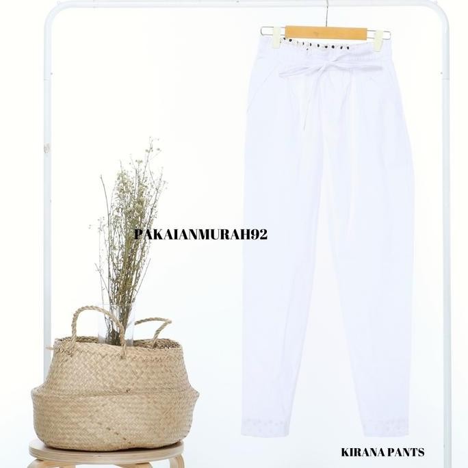 KIRANA PANTS CELANA BIG SIZE WANITA BAGGY PANTS WARNA PUTIH MURAH