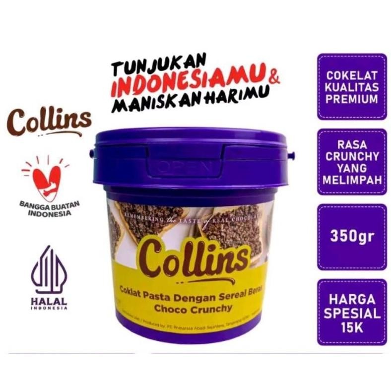 Collins Choco Crunchy Selai Cokelat 350g Halal