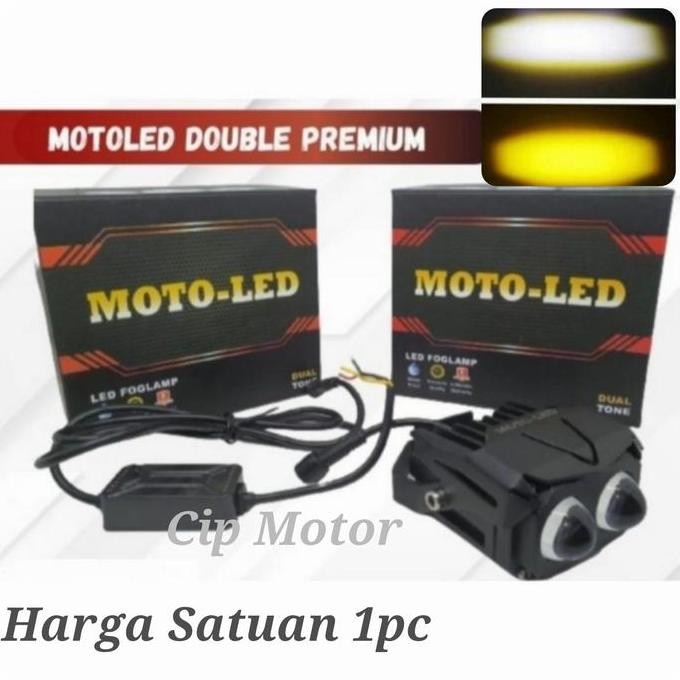 Lampu Laser D2 Laser Motoled Moto Led Double Premium Putih Kuning Terbatas