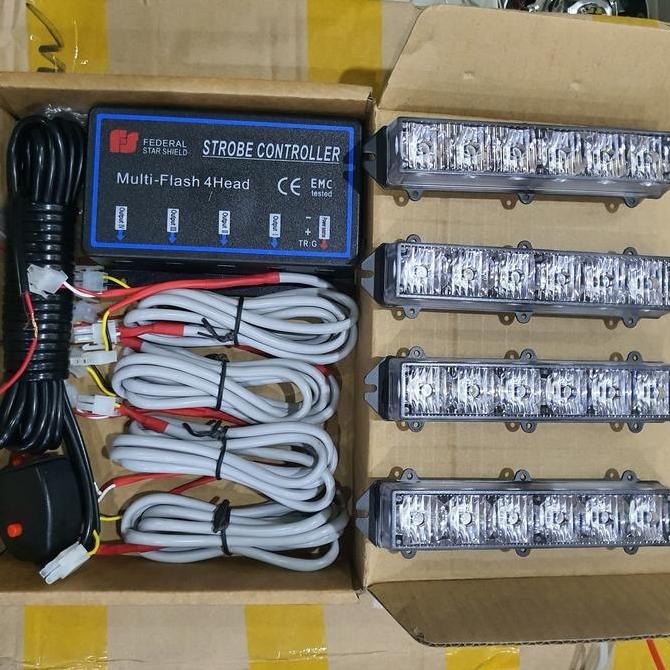 Strobo Led 4Kotak 6Led 4-6H Split Asli