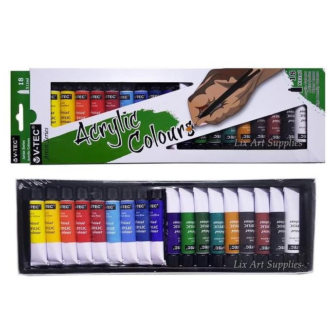 

V-Tec Acrylic Color Set 18 - 818A/ Cat Akrilik V-Tec 818-A
