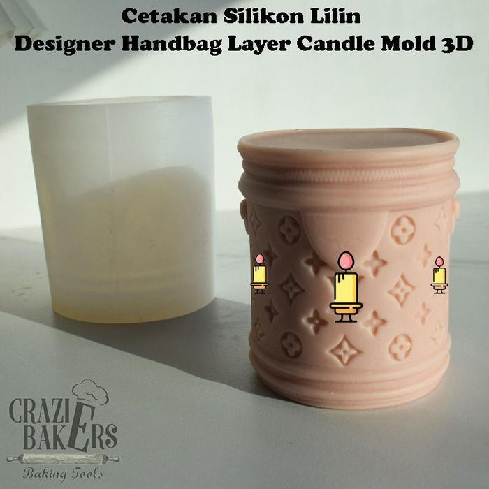 

(Termurah) Cetakan Silikon Lilin Designer Handbag Layer Candle Mold 3D Bestseller