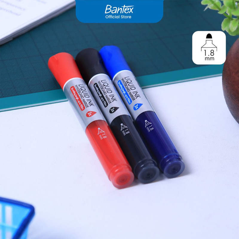 

Bantex Whiteboard Marker / Spidol Papan Tulis Tip 1.8 mm Garis Stabil BG4601