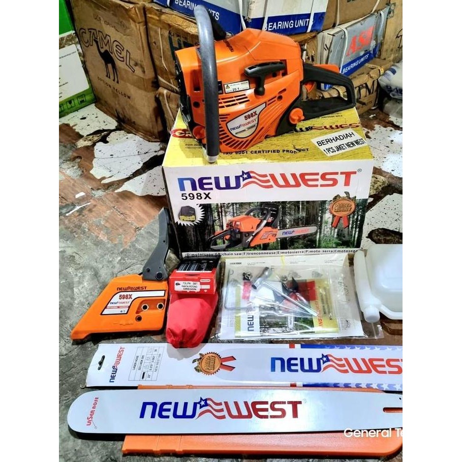 Chainsaw New West 598X Bar 22" Oregon Mesin Gergaji New West 598 X Co