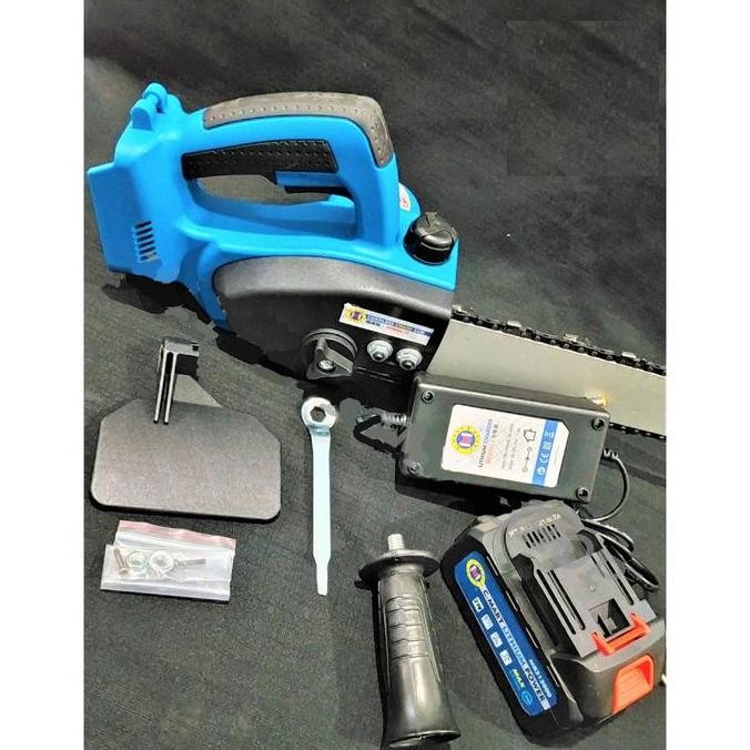 C-Mart Cw0046-12" Cordless Chainsaw Gergaji Pohon Baterai 21 Volt Co