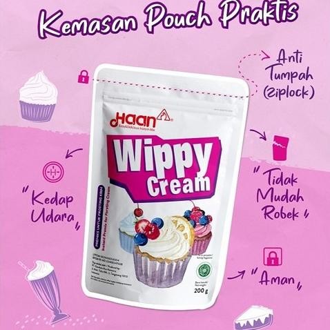 

Wippy Cream Pouch HAAN 200gr Kemasan Zipper Higienis