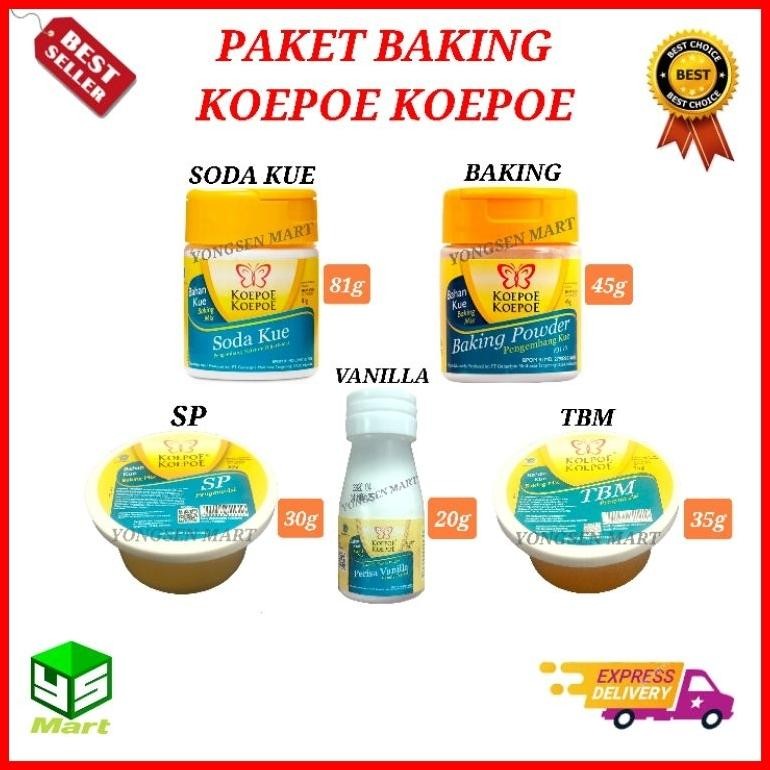

Paket Baking Koepoe Koepoe SP 30g Baking 45g vanilla 20g TBM 35g Soda kue 81g