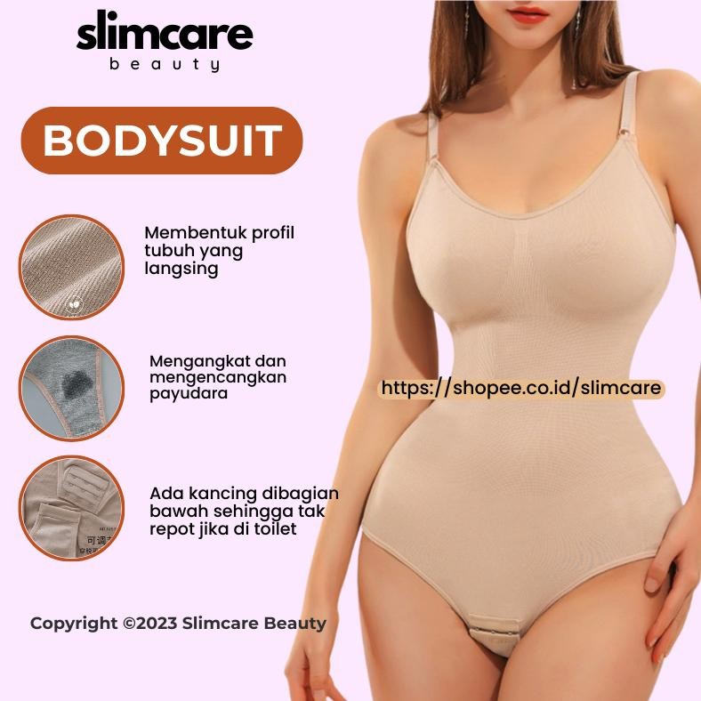Korset Bodysuit Set Seamless Pelangsing Perut Buncit Kancing Bawah Bodysuits One Piece Jumbo Big Siz