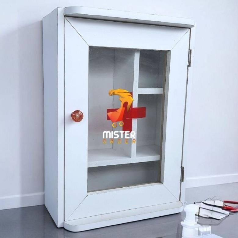 RAK P3K KOTAK OBAT PORTABLE - KOTAK PENYIMPANAN OBAT BAHAN KAYU TERMURAH MURAH