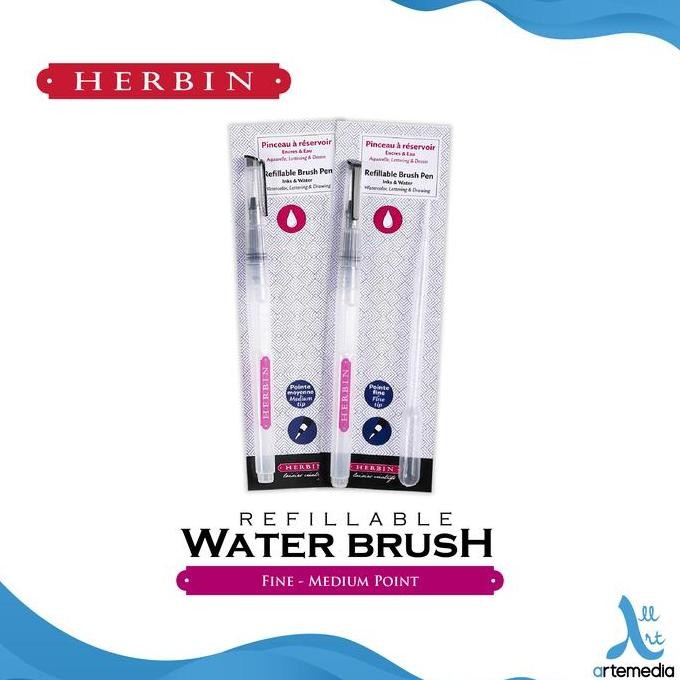 

Herbin Refillable Water Brush Pen Watercolor Botol Kosong Kuas