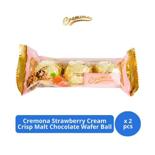 

Cremona Strawberry Cream Crisp Malt Chocolate Wafer Ball T3 (3s @ 12gr) x 2 pcs