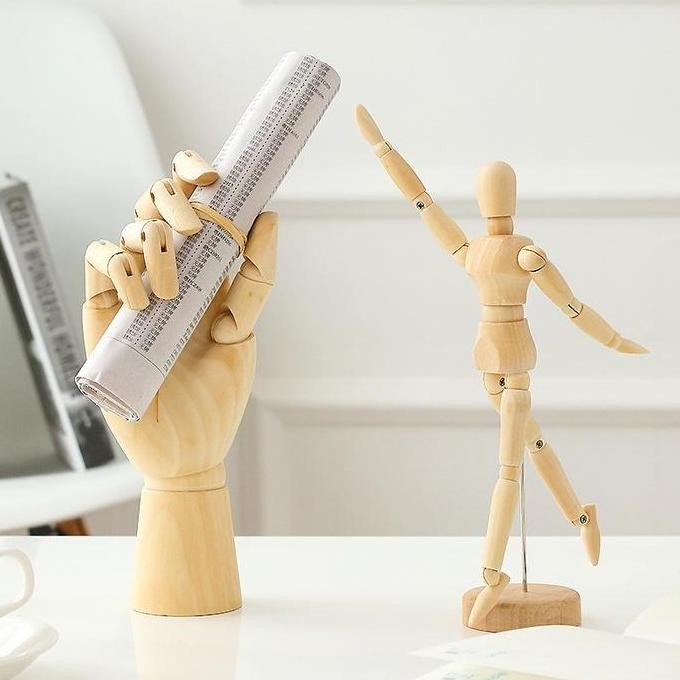 CodManekin Kayu 14/20Cm Artis Boneka Kayu Wooden Human Action Figure Manekin Kayu Full Body Manekin 