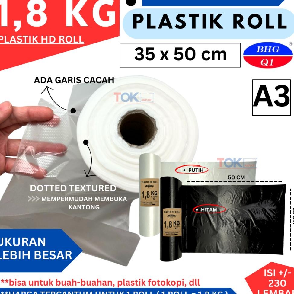 Plastik Hd Roll 1.8 Kg 35 X 50 Cm Plastik Buah Tebal