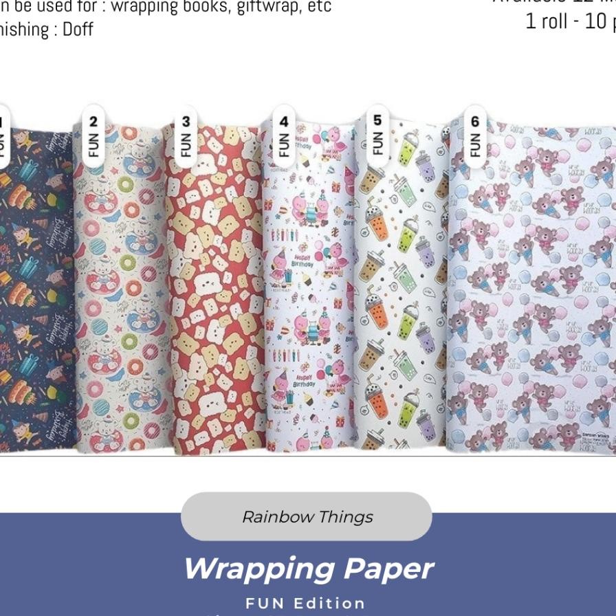 

10Lbr Kertas Kado Sansan Wawa Motif Fun Uk 63.5 X 49.5Cm