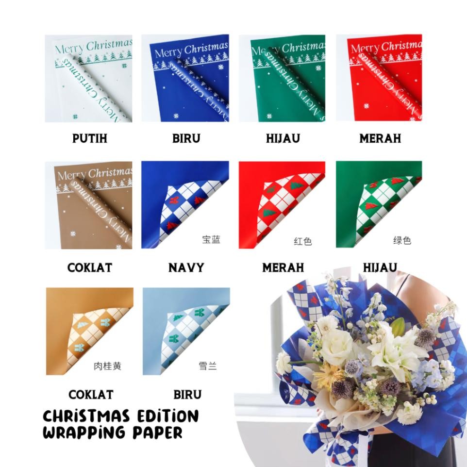 

5 Lembar Christmas Kraft Wrapping R Gift Natal Wrapping Motif Natal Merry Christmas Kertas Kado Natal Kertas