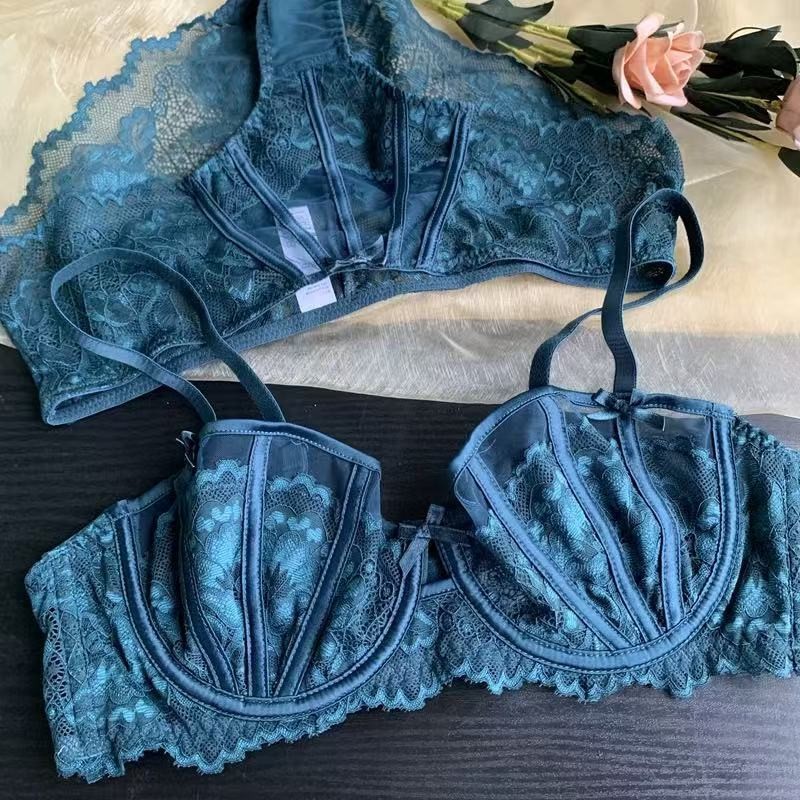 [Yunrouju][COD] Pakaian dalam kecil payudara besar cangkir ultra tipis mewah Eropa dan Amerika, bra 