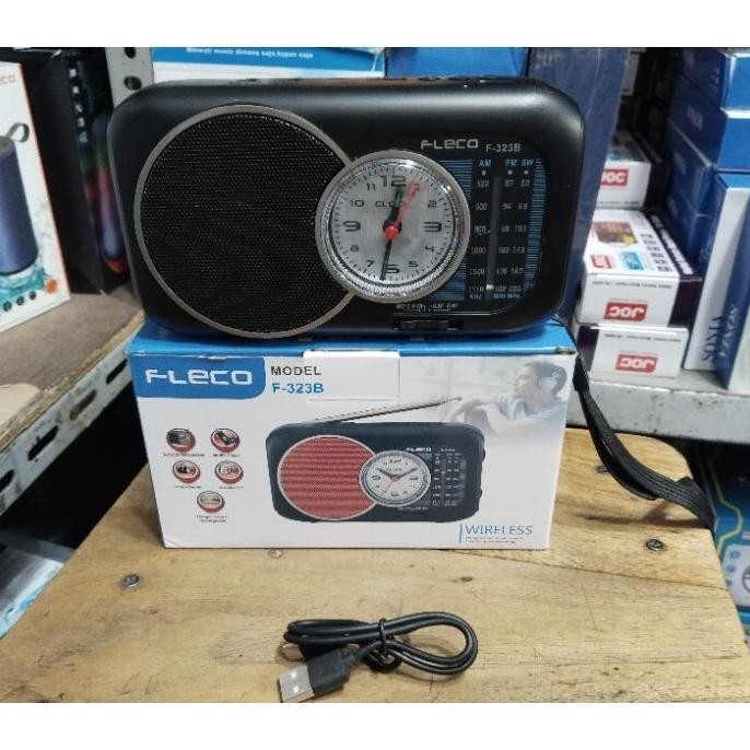 Radio Fleco F323B Bluetooth Radio Jam Radio Wireless Mp3 Fm Am Radio Fleco