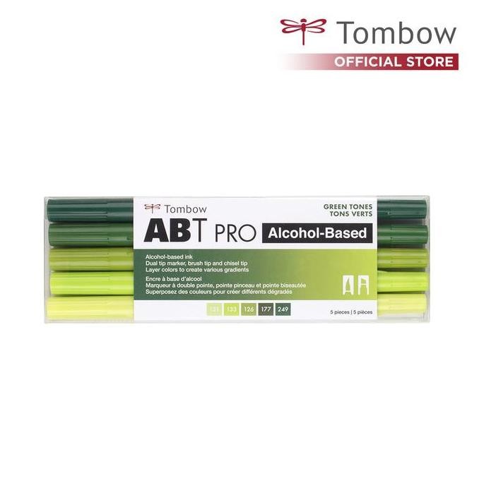 

TERBARU! Tombow Dual Brush PRO Green Blends, 5pcs