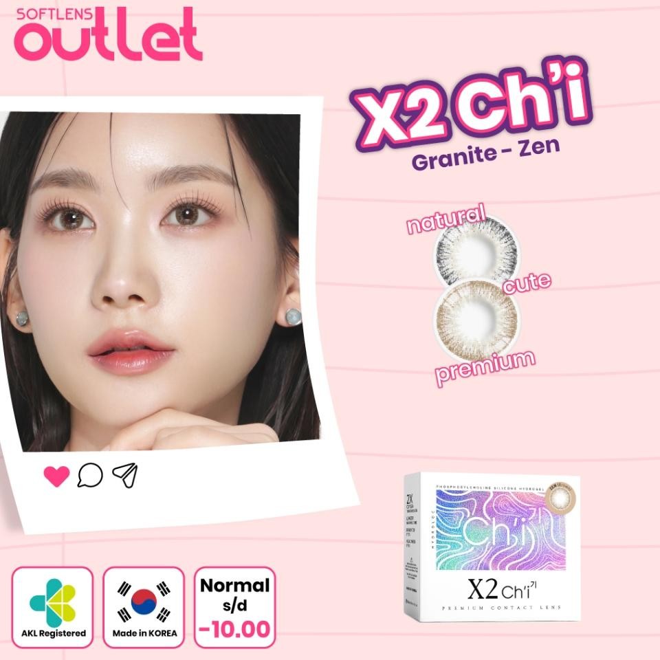 Softlens X2 Chi Varian Granite Dark Grey Zen Brown Softlens Outlet